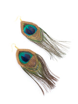 Peacock Feathers Long Earrings