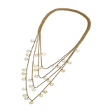 Gold Pearl Multi-Strand Necklace