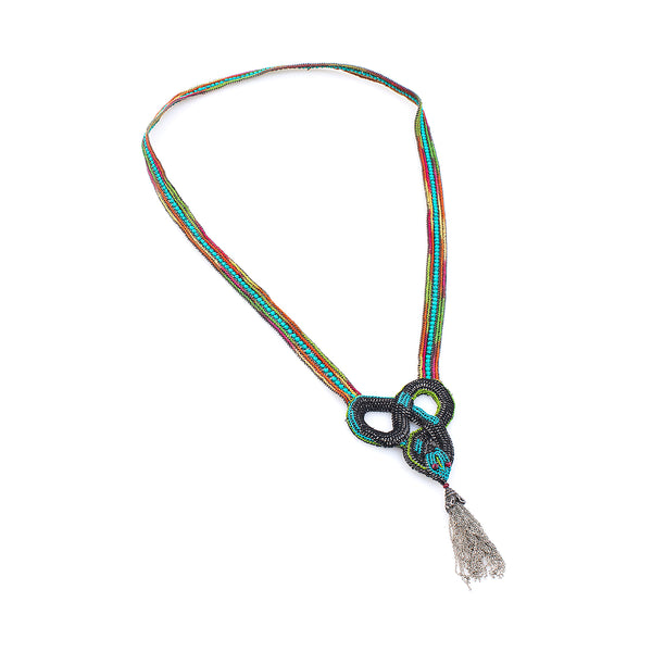 Infinity Knot Multicolor Snake Necklace