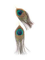 Peacock Feathers Long Earrings